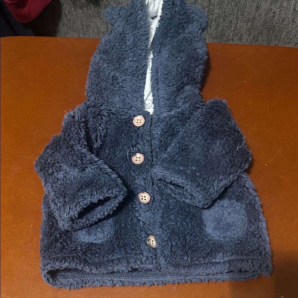 Carter's Navy Fleece Jacket with Bear Print Lining
